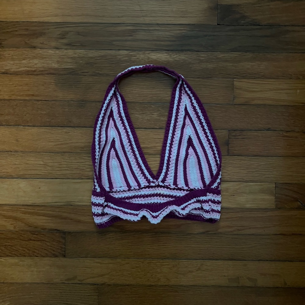 Striped Halter Knit Top - Picture 4 of 5